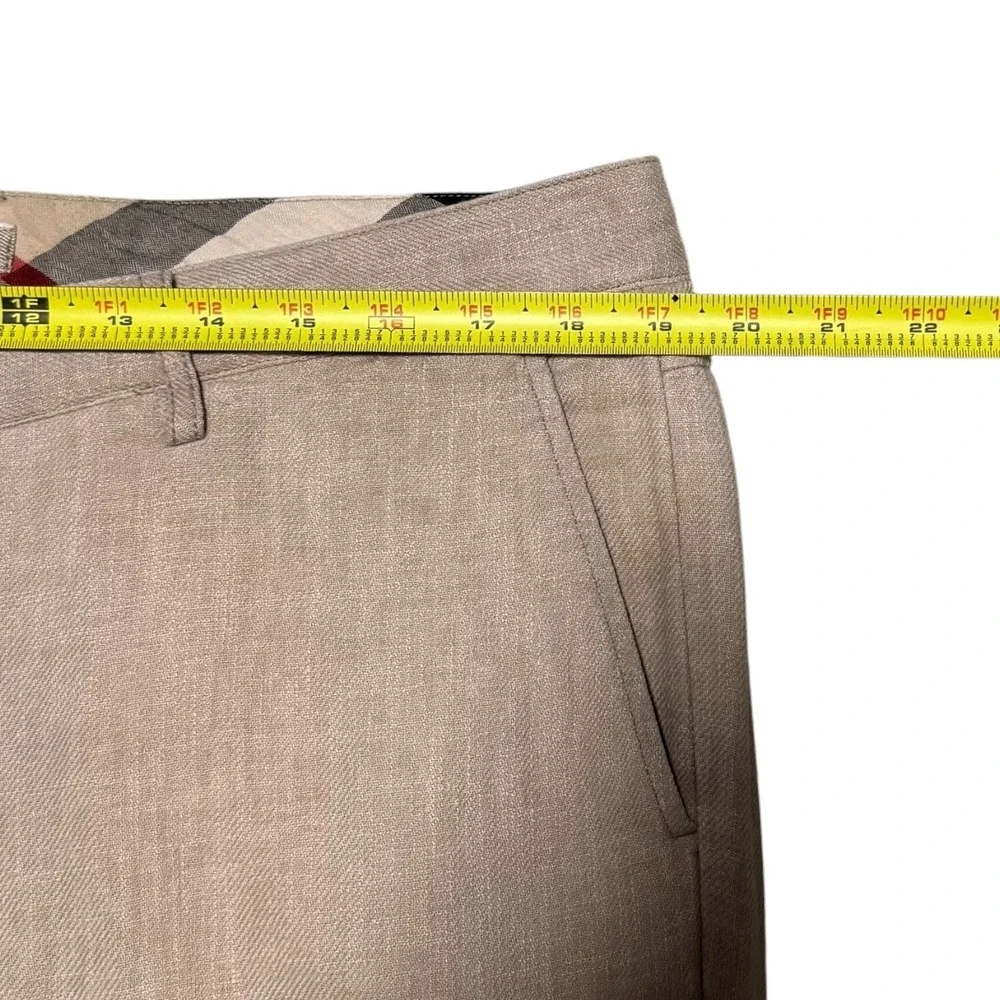 Burberry Brit Tan Straight Pleated Cotton Blend Pants Men's 38 FLAWS (38x31.25)‎
